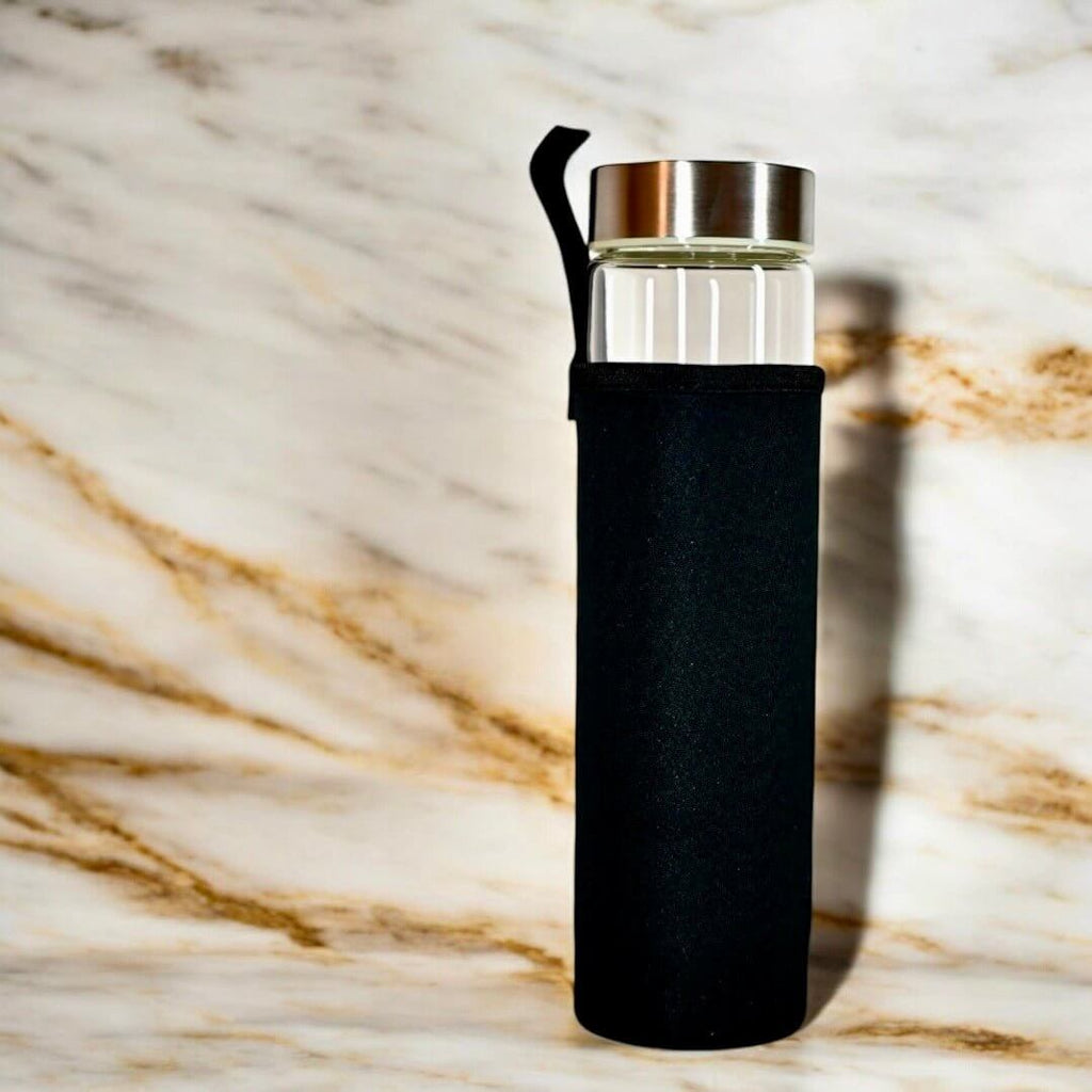 Trinkflasche in Silber mit Amethyst - Deine Lieblingstrinkflasche