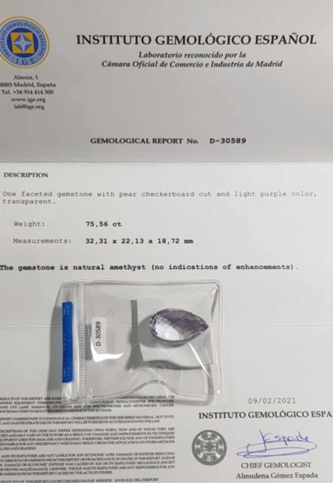 Zertifizierter Amethyst – Stilvolles Kristalljuwel mit makelloser Eleganz