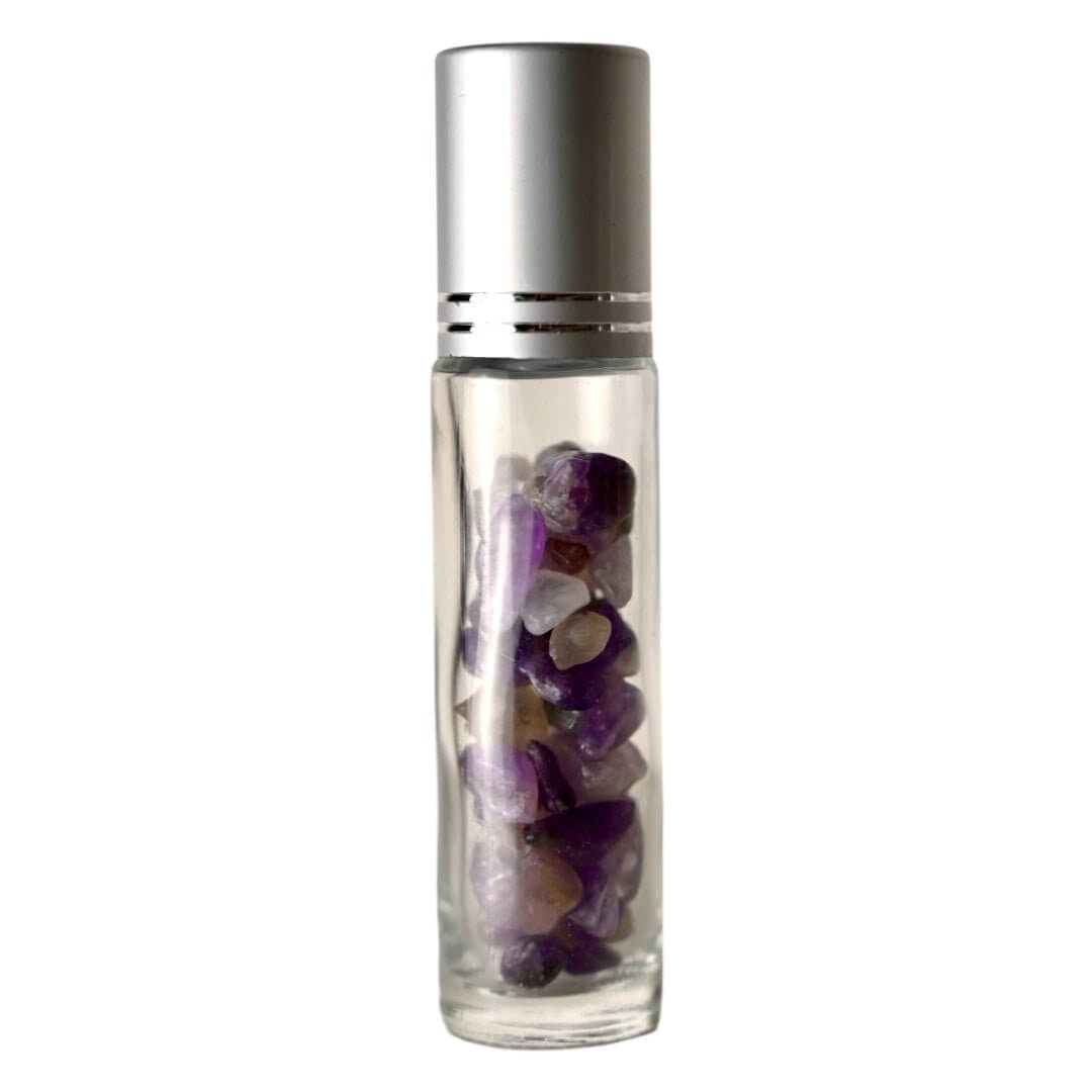 Eleganter Amethyst Ölroller – Zartes Kristallwerkzeug für Meditation und Wohlbefinden
