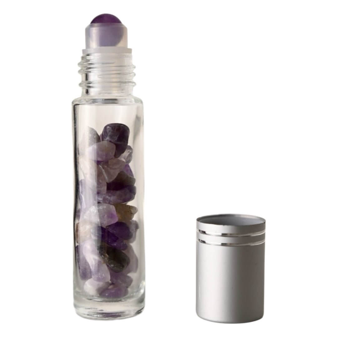 Eleganter Amethyst Ölroller – Zartes Kristallwerkzeug für Meditation und Wohlbefinden