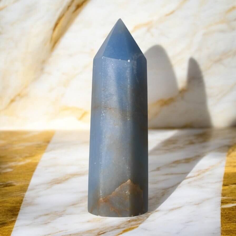 Angelit Obelisk - Himmelblauer Seelenstein