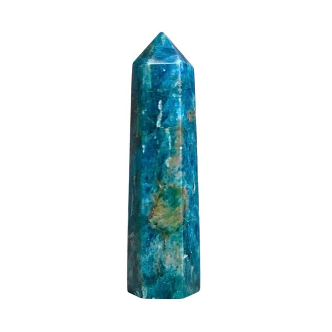 Obelisk aus blauem Apatit – Stilvolles Kristallobjekt für Wohn- und Meditationsräume