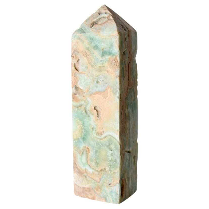 Naturblauer Aragonit Obelisk – fördert innere Ruhe und Ausgleich