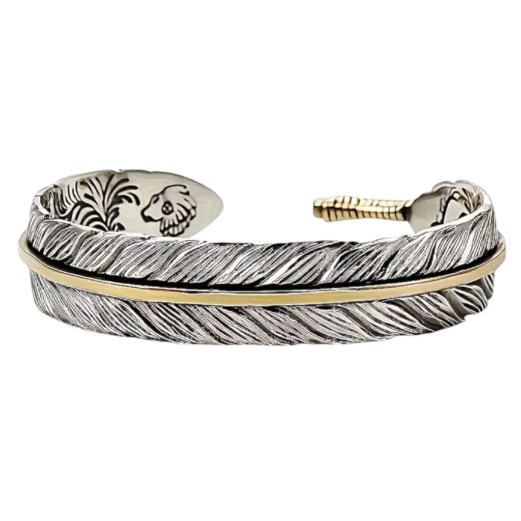 Offenes Armband „Feder“ – Stärke und Erdung in edler Form