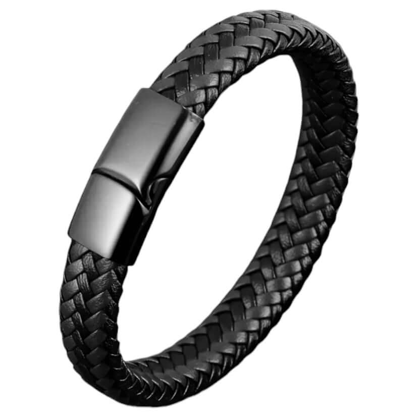 Gewebtes Kunstleder Armband mit Magnet-Verschluss