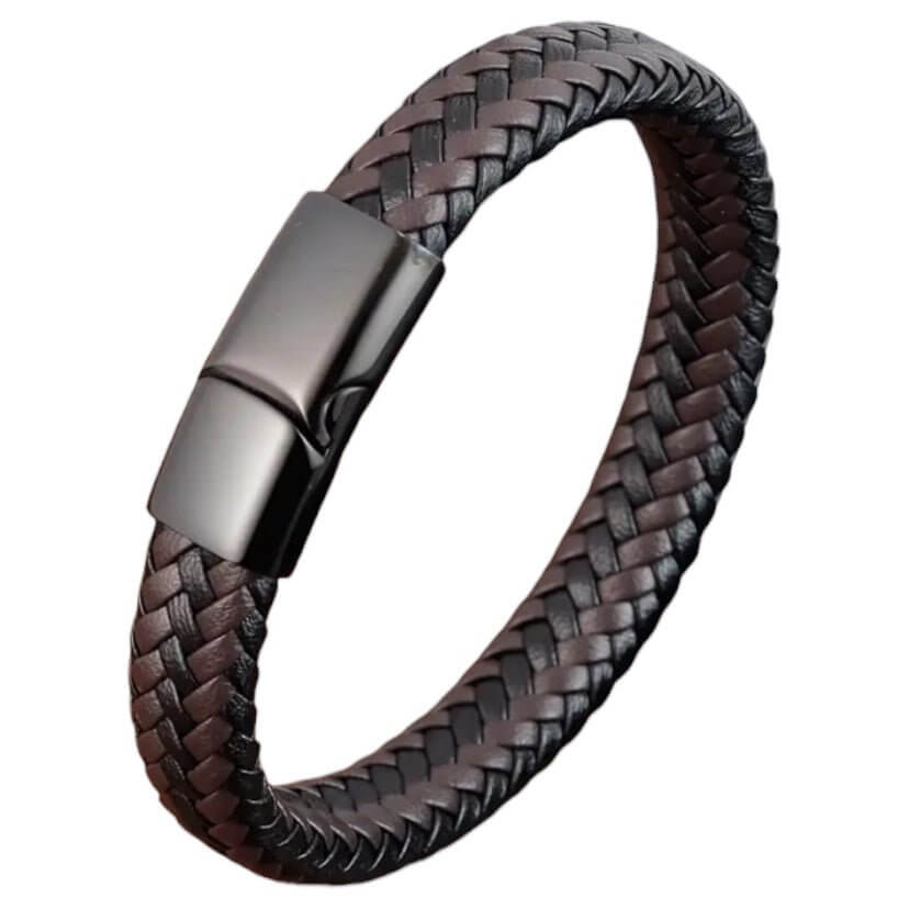 Gewebtes Kunstleder Armband mit Magnet-Verschluss