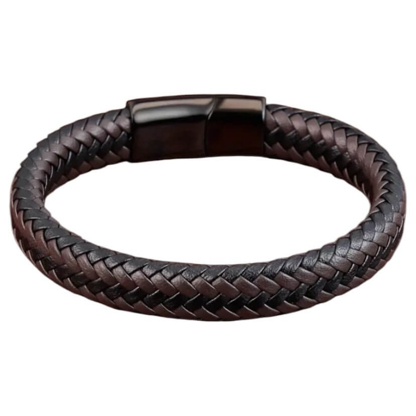 Gewebtes Kunstleder Armband mit Magnet-Verschluss