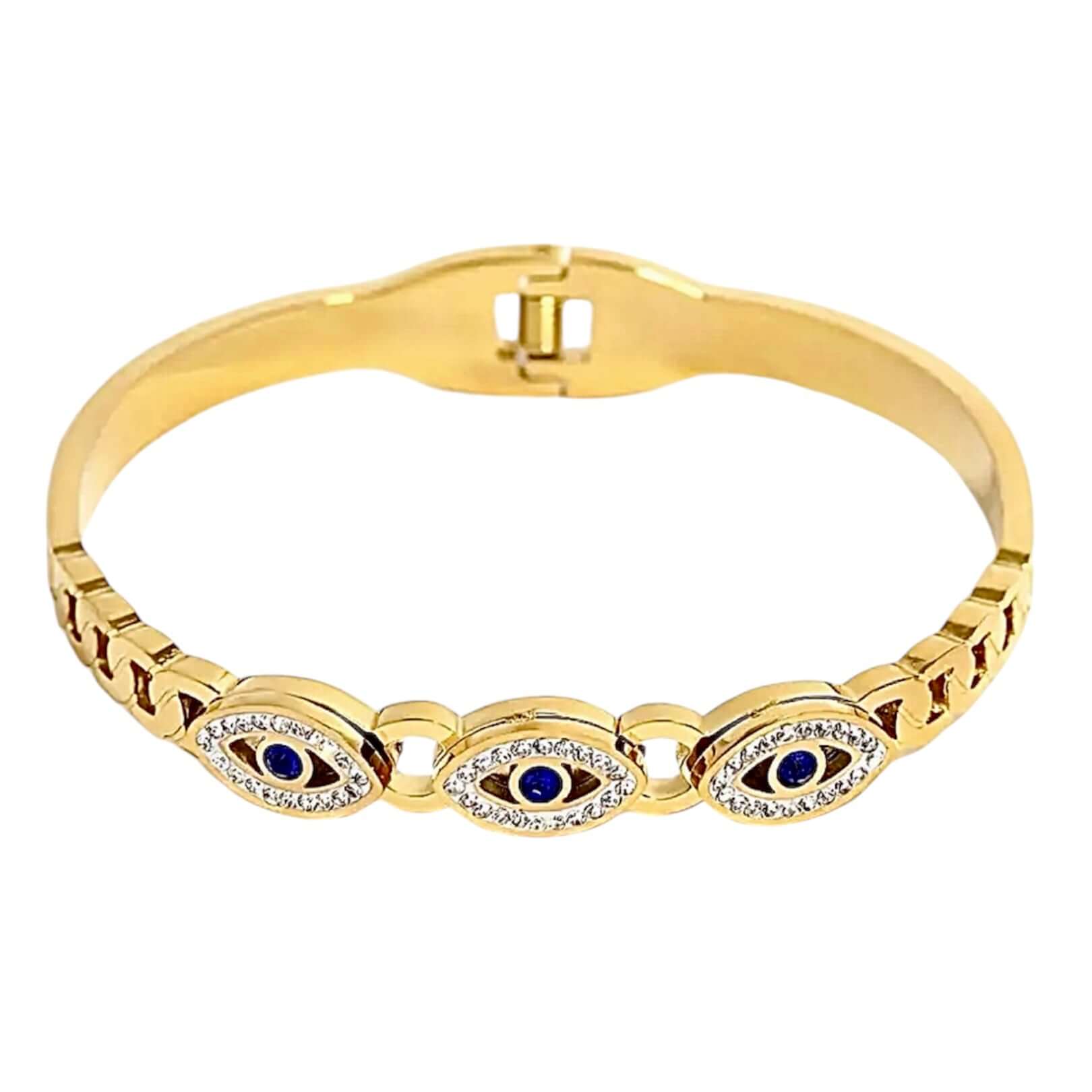 Armband in Gold mit funkelnden Augenmotiven – Ausdrucksstark und elegant