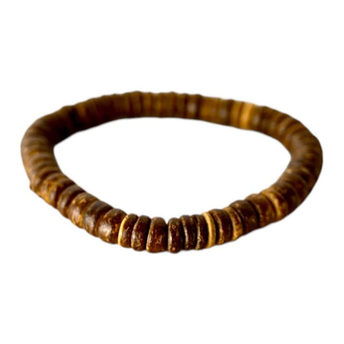 Elastisches Armband mit Holzscheiben