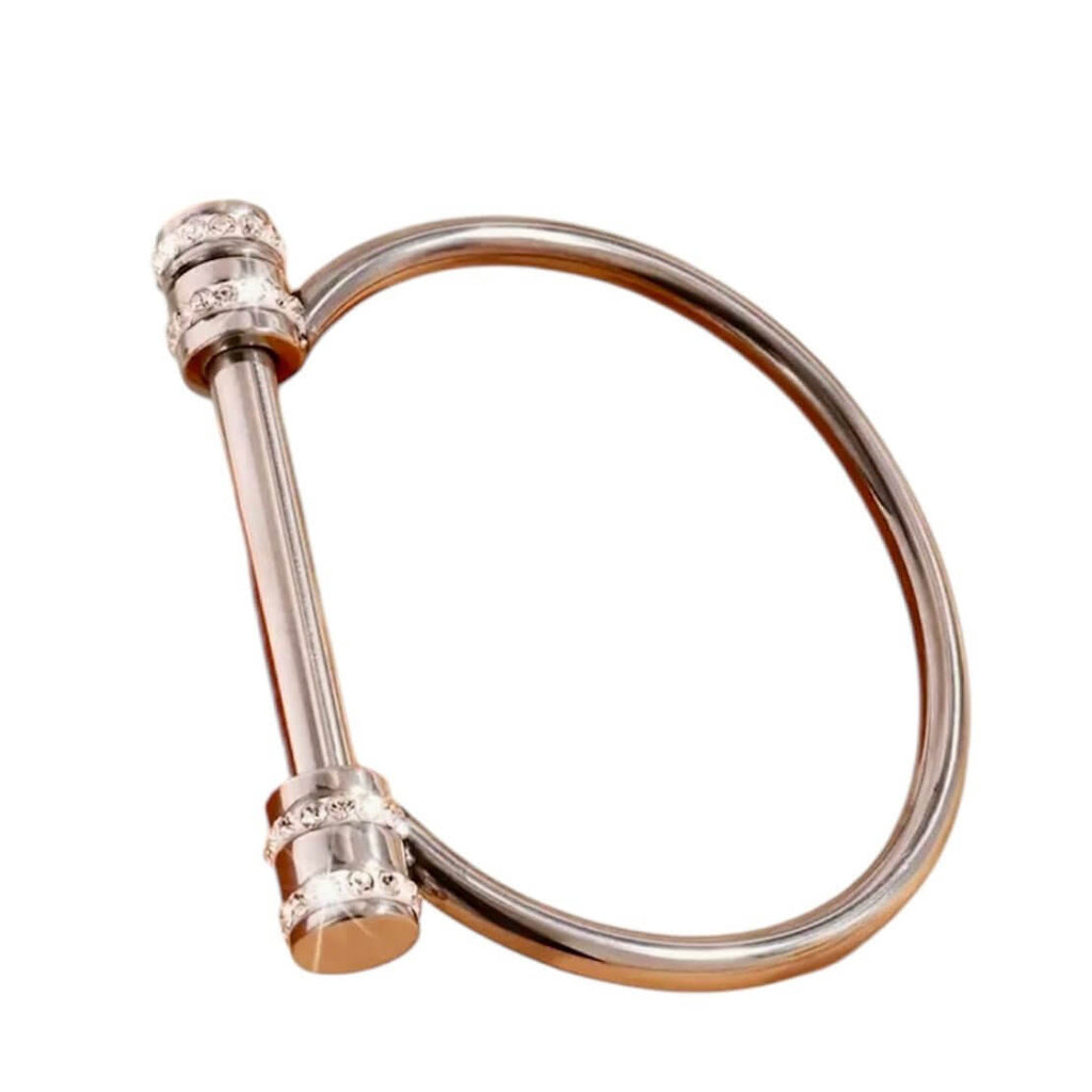 Schrauben-Armband mit funkelnden Akzenten Silber