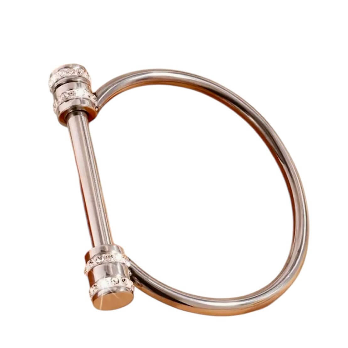 Schrauben-Armband mit funkelnden Akzenten Silber
