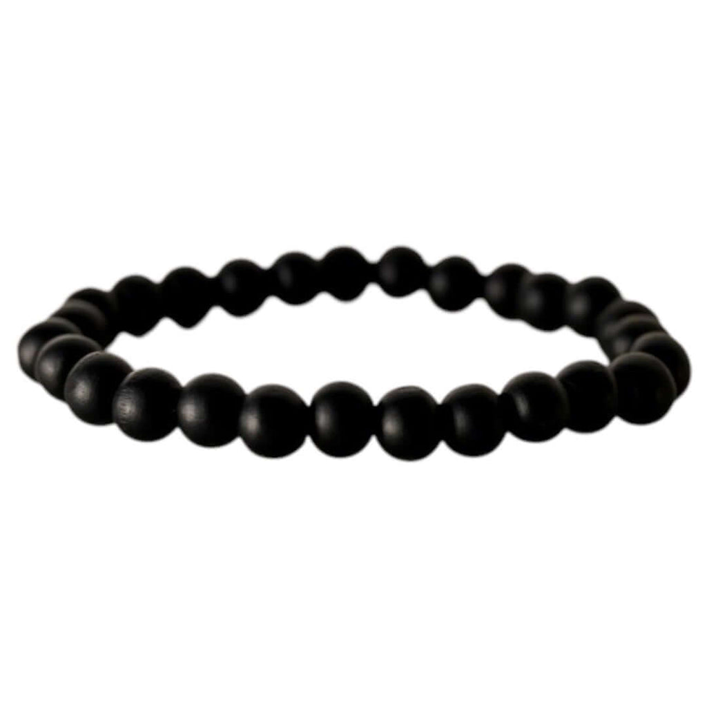 Elastisches Armband mit schwarzen Holzperlen