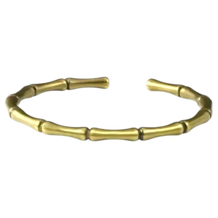 Goldener offener Armreif „Bambus“
