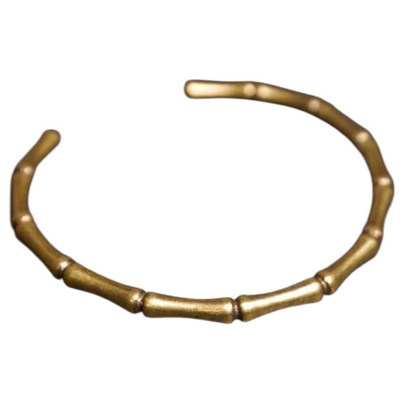 Goldener offener Armreif „Bambus“