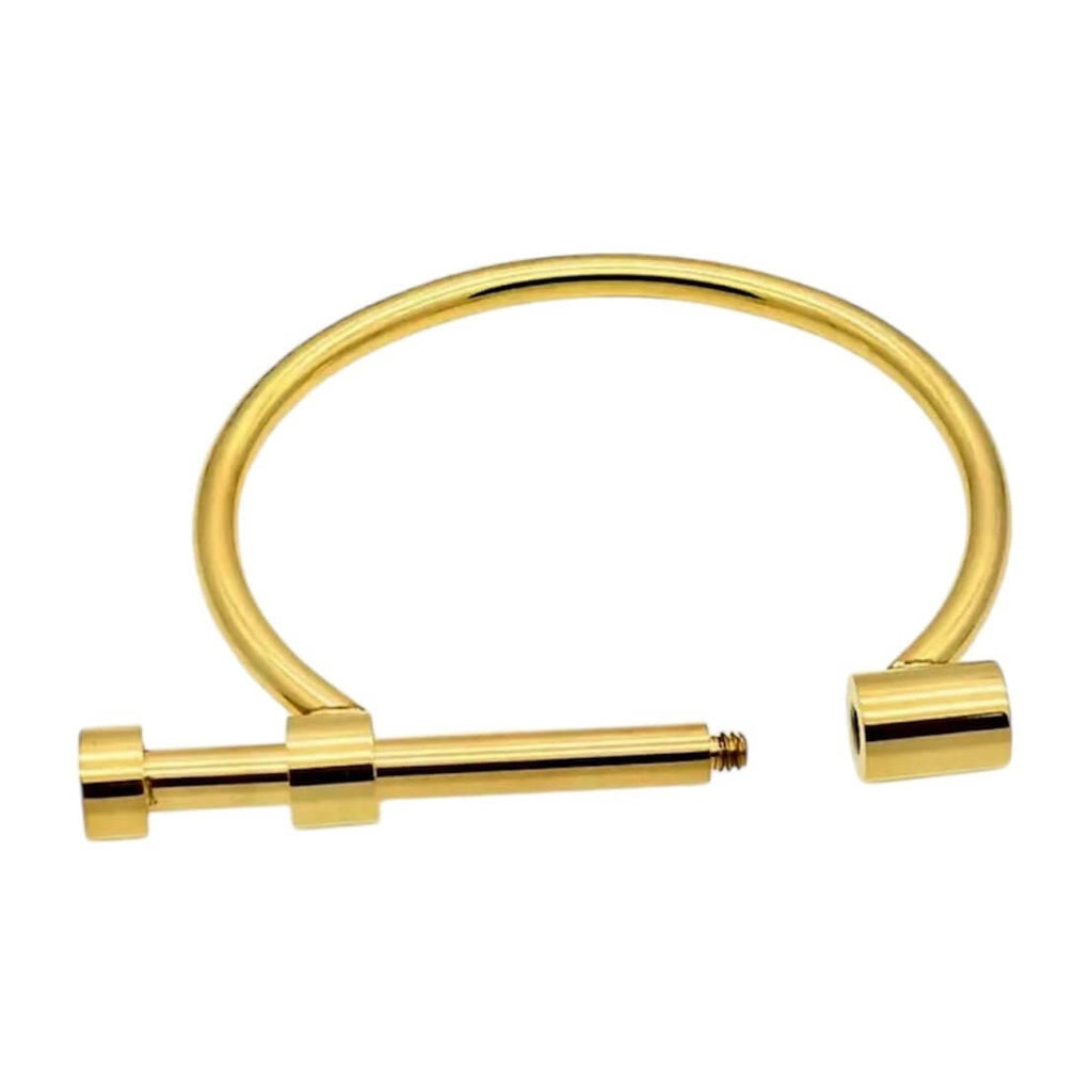 Armreif in Gold mit Stabschraube – Ausdrucksstarkes Accessoire für zeitlosen Glanz