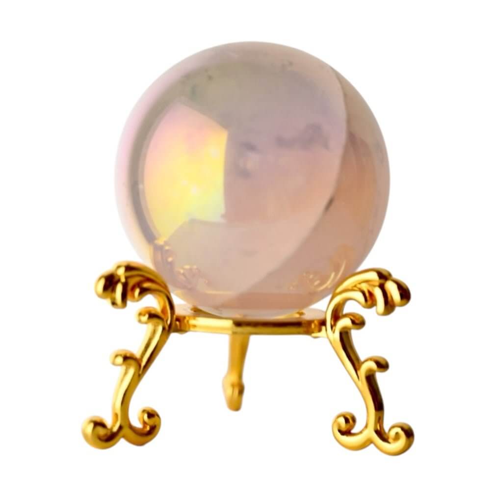 Aura Rosenquarz Kugel - Schimmernde Kugel der Liebe