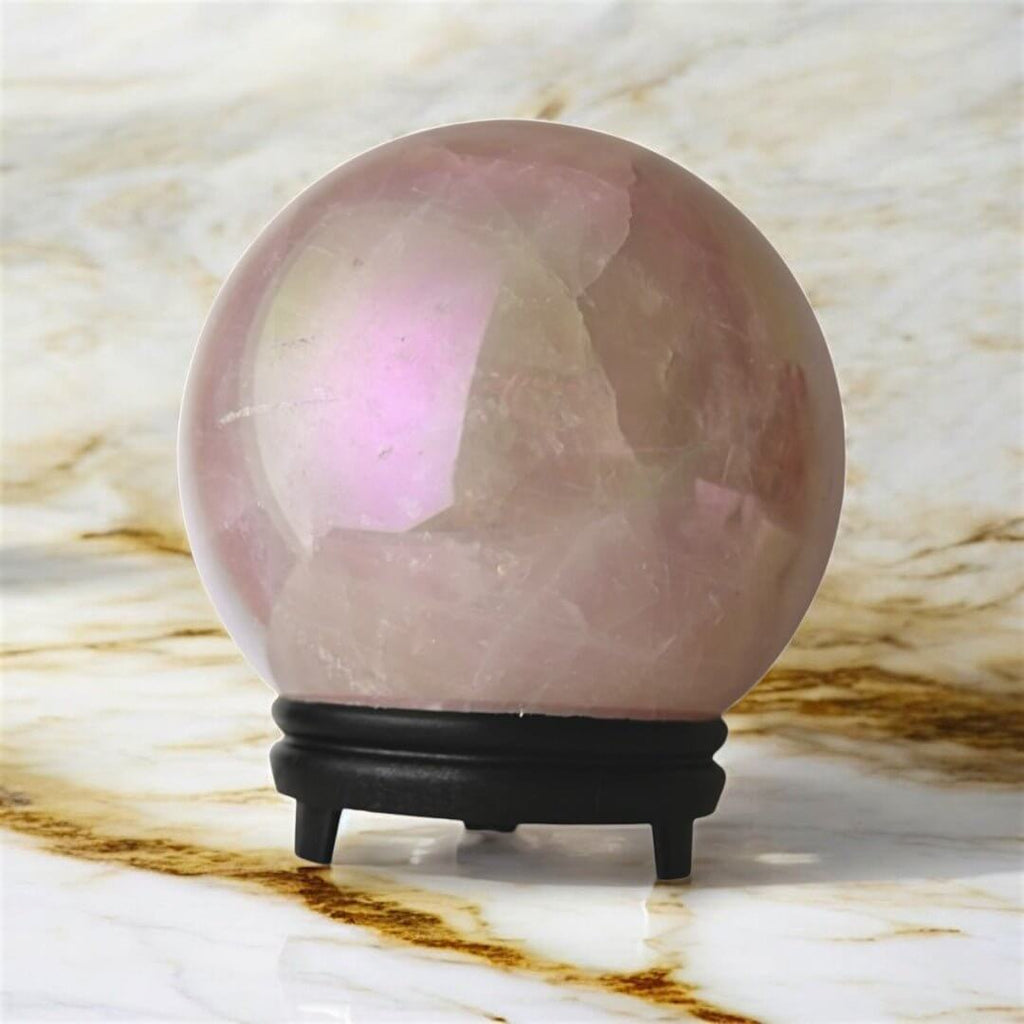 Aura Rosenquarz Kugel – Liebe und Harmonie