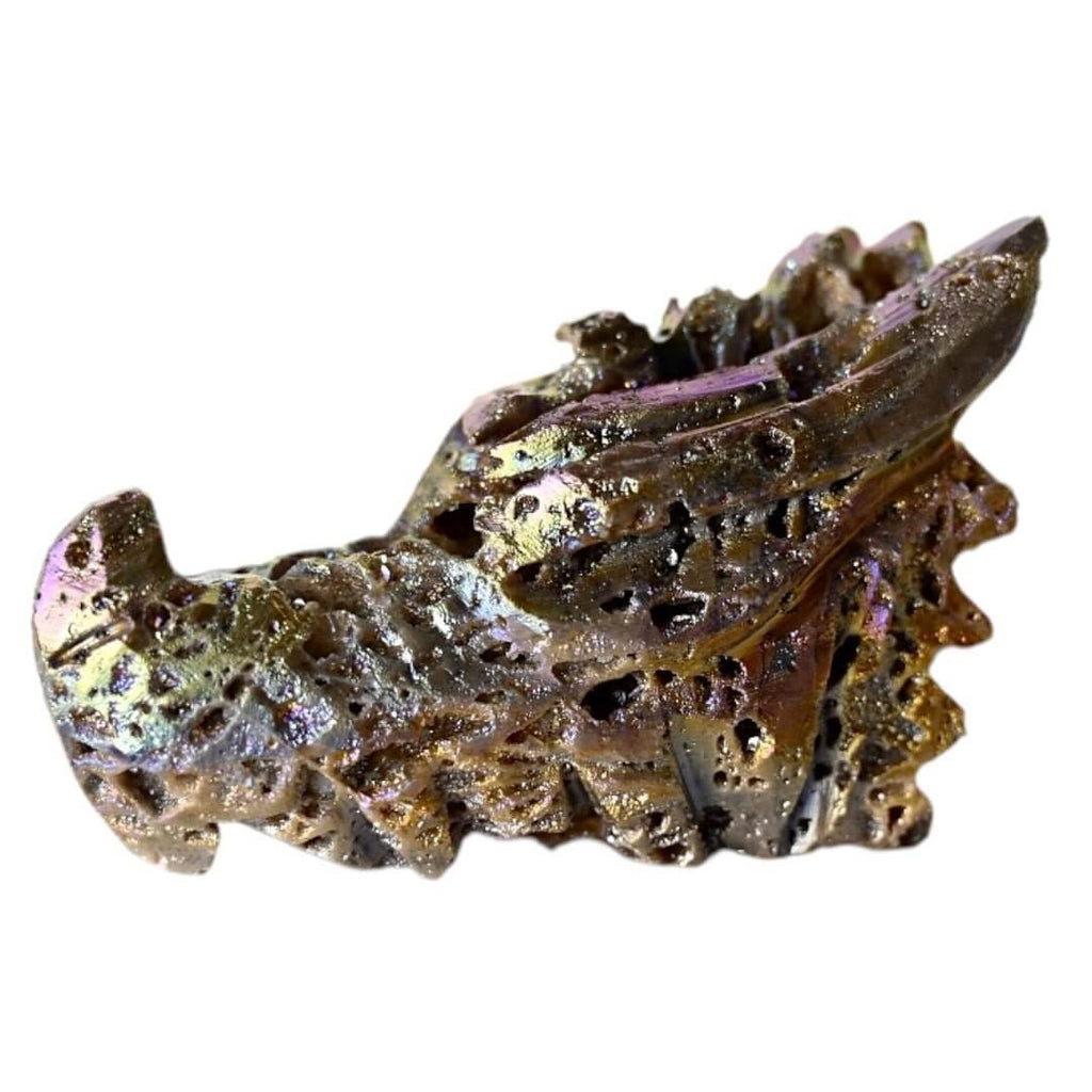 Aura Sphalerit Drachenkopf – Schillerndes Kristallobjekt in lebendigen Farben für Sammler und dekorative Highlights