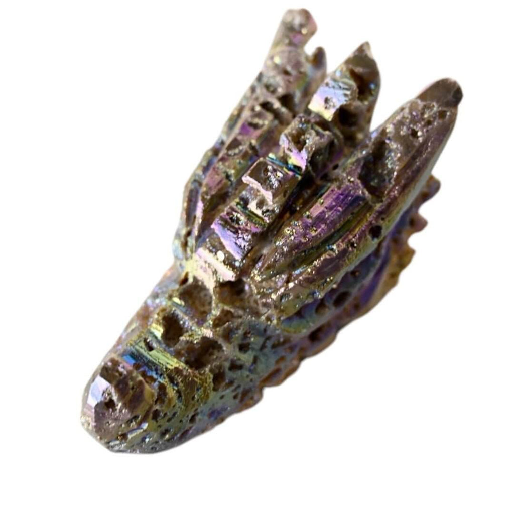 Aura Sphalerit Drachenkopf – Schillerndes Kristallobjekt in lebendigen Farben für Sammler und dekorative Highlights