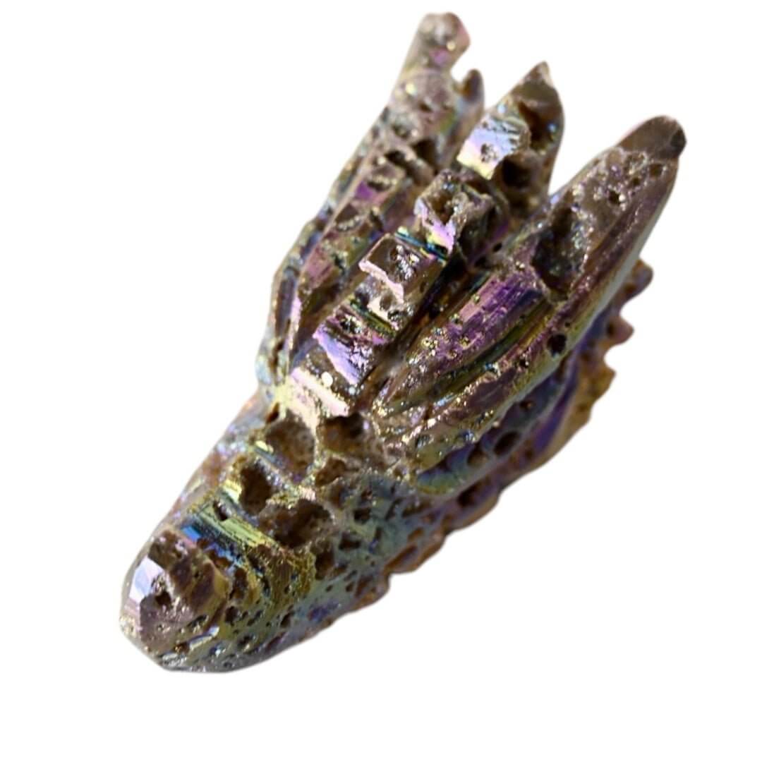Aura Sphalerit Drachenkopf – Schillerndes Kristallobjekt in lebendigen Farben für Sammler und dekorative Highlights
