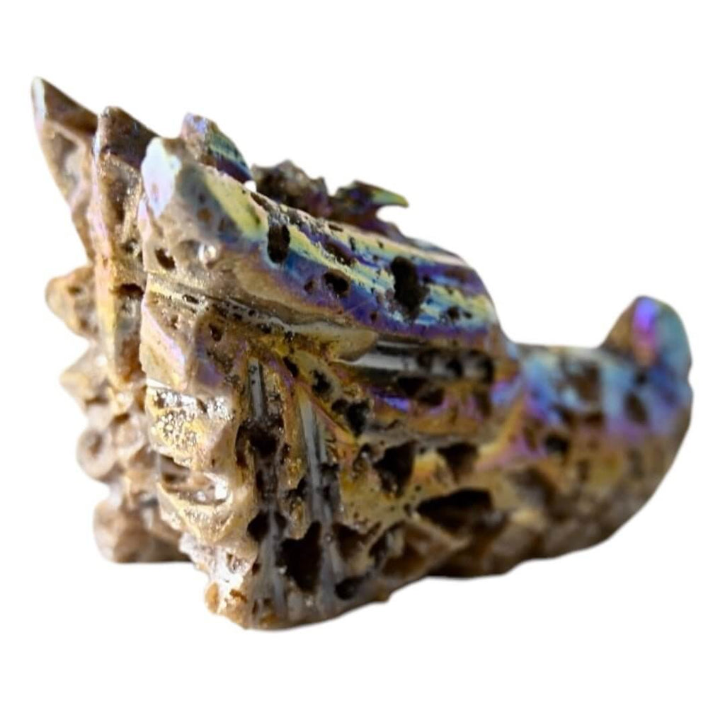 Aura Sphalerit Drachenkopf – Schillerndes Kristallobjekt in lebendigen Farben für Sammler und dekorative Highlights