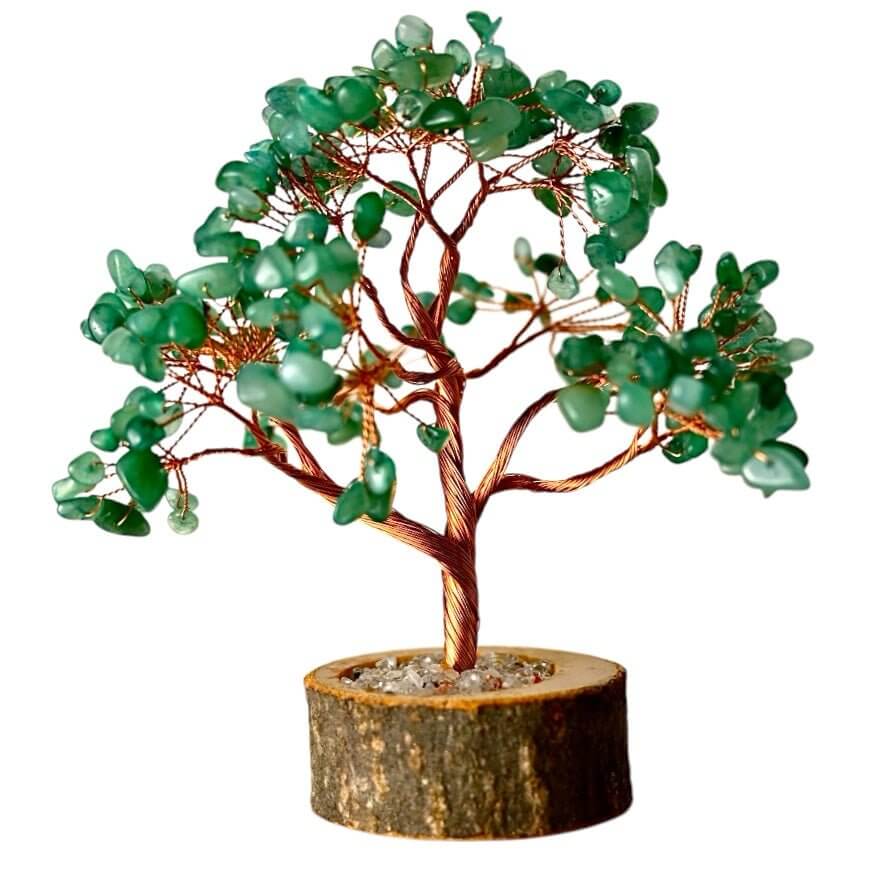 Aventurin Baum – Ausdrucksstarkes Naturjuwel auf edlem Holzsockel