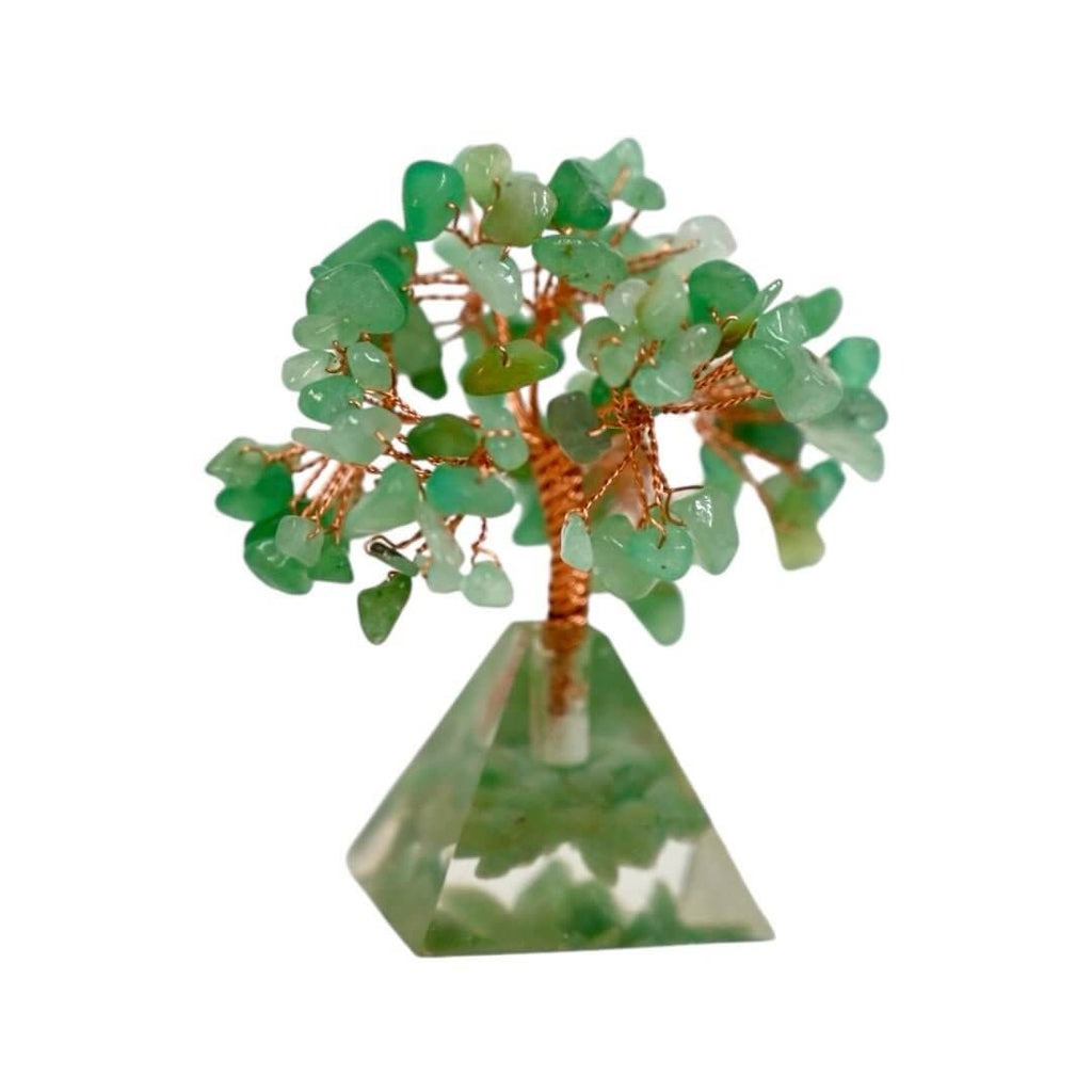 Baum aus Aventurin auf Kristallpyramide – Unterstützt Optimismus und positive Energie