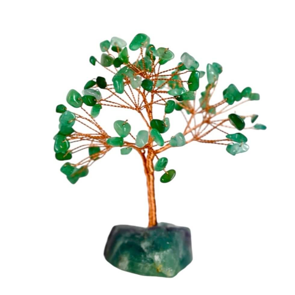 Dekorativer Aventurin Baum auf Rohstein – Bringt Fokus, Ruhe und Lebensfreude