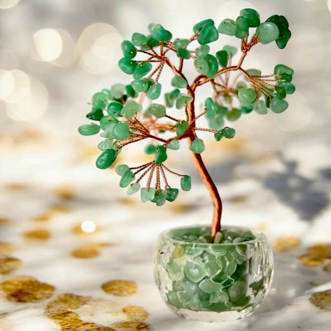 Dekorativer Aventurin Baum im Topf – Unterstützt Optimismus und Ausgeglichenheit