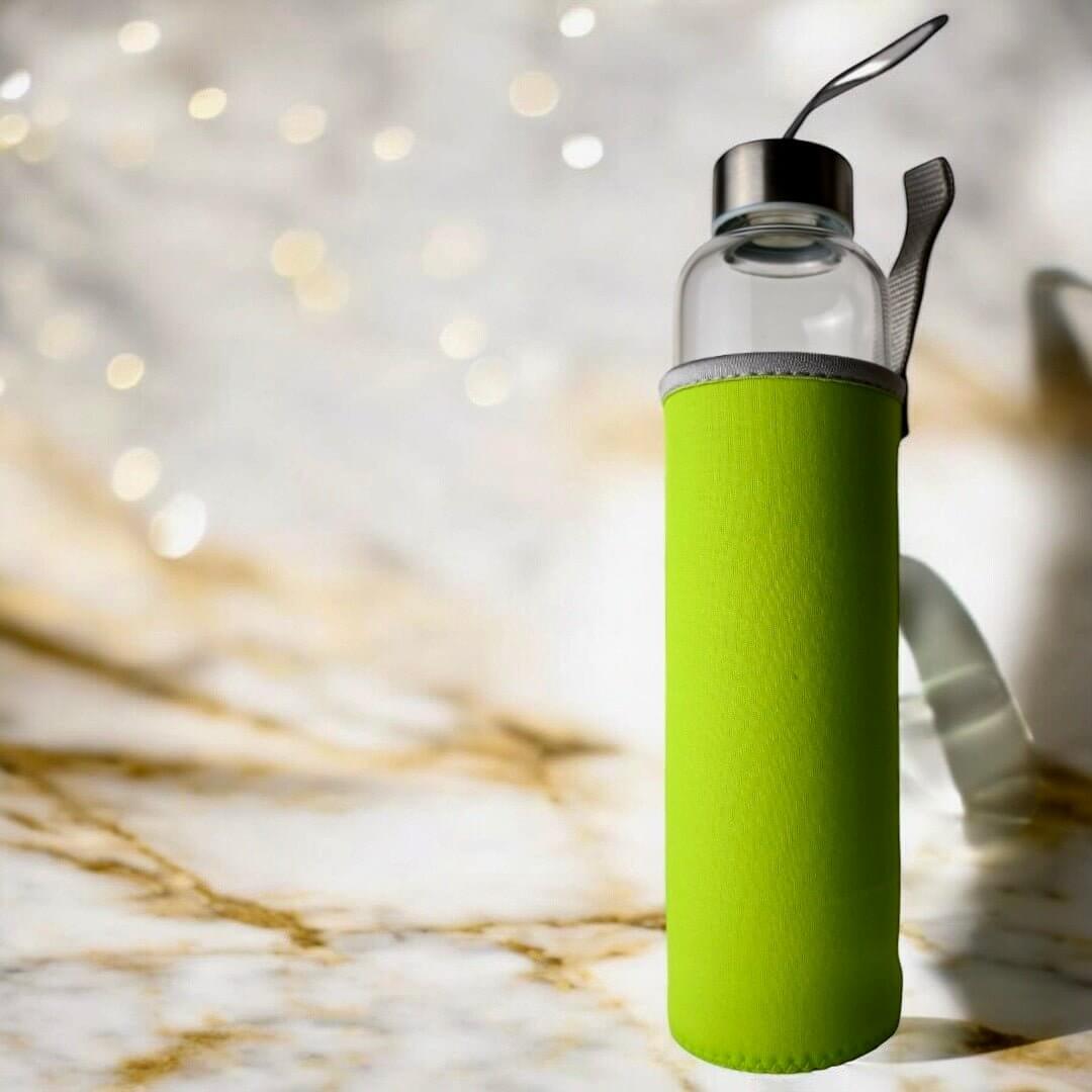 Aventurin Flasche mit grünem Thermoschutz - Dein Glücksbringer