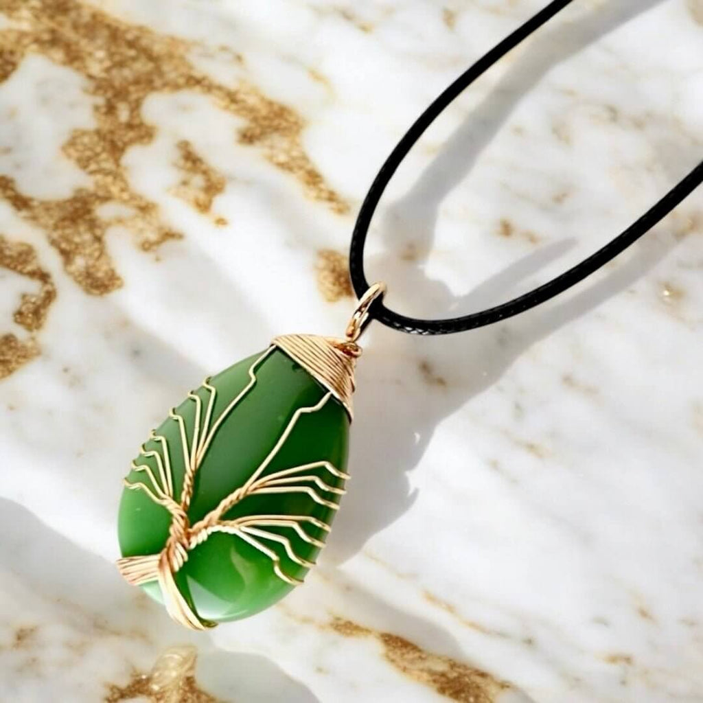 Halskette mit tropfenförmigem Aventurin – Bringt Klarheit und innere Ruhe