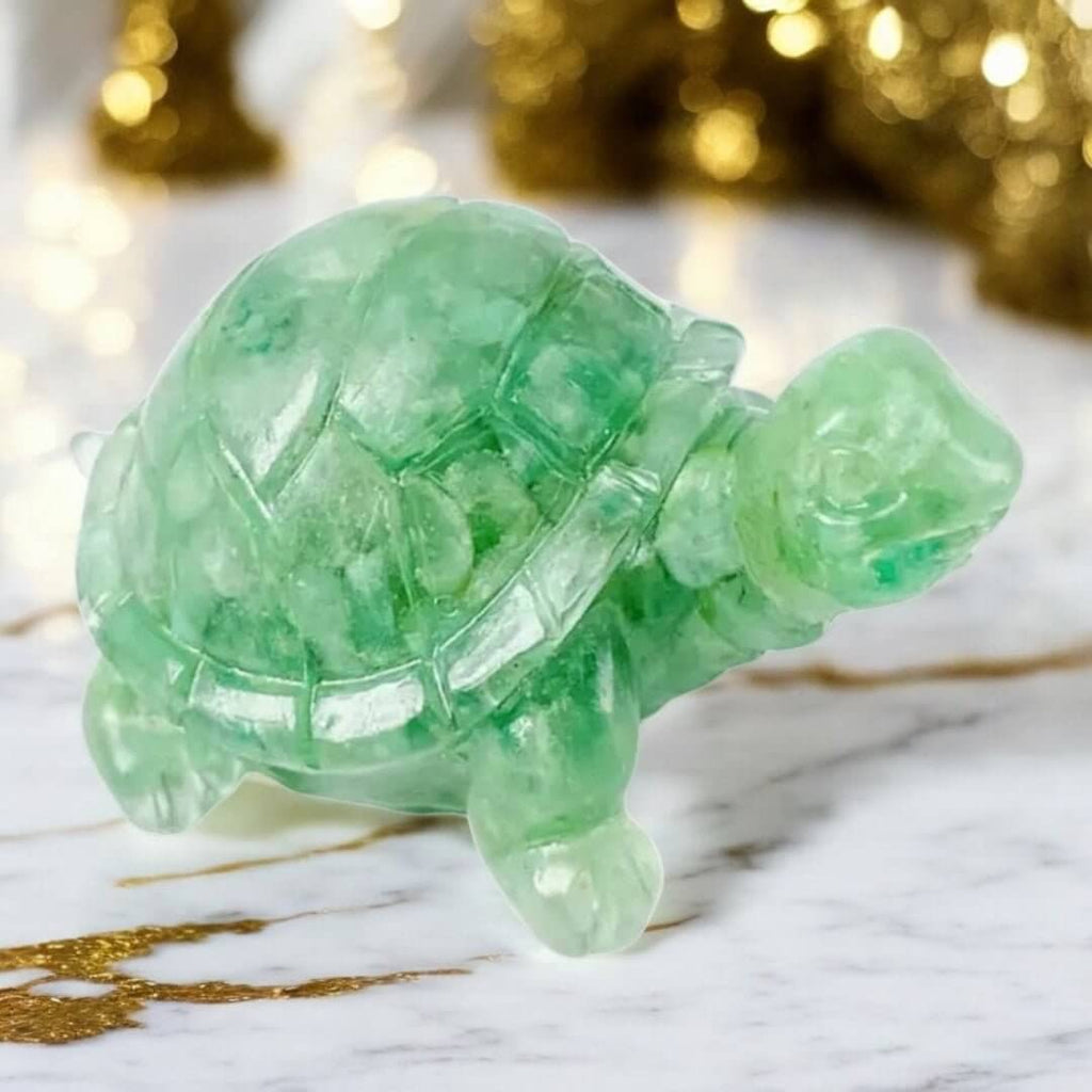Aventurin Schildkröte – Feines Kristallobjekt in sanftem Grün