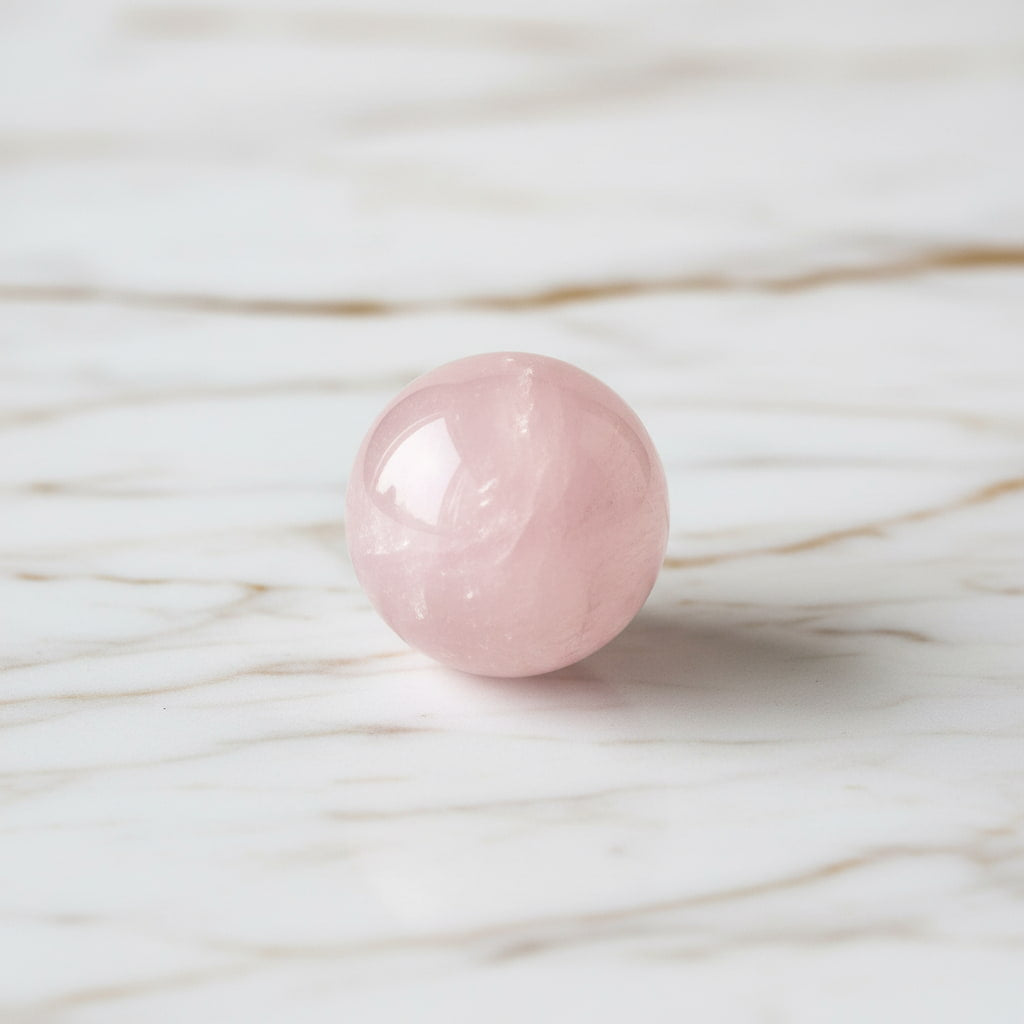 Mini Rosenquarz Kugel – Liebe & Harmonie CrystalScents