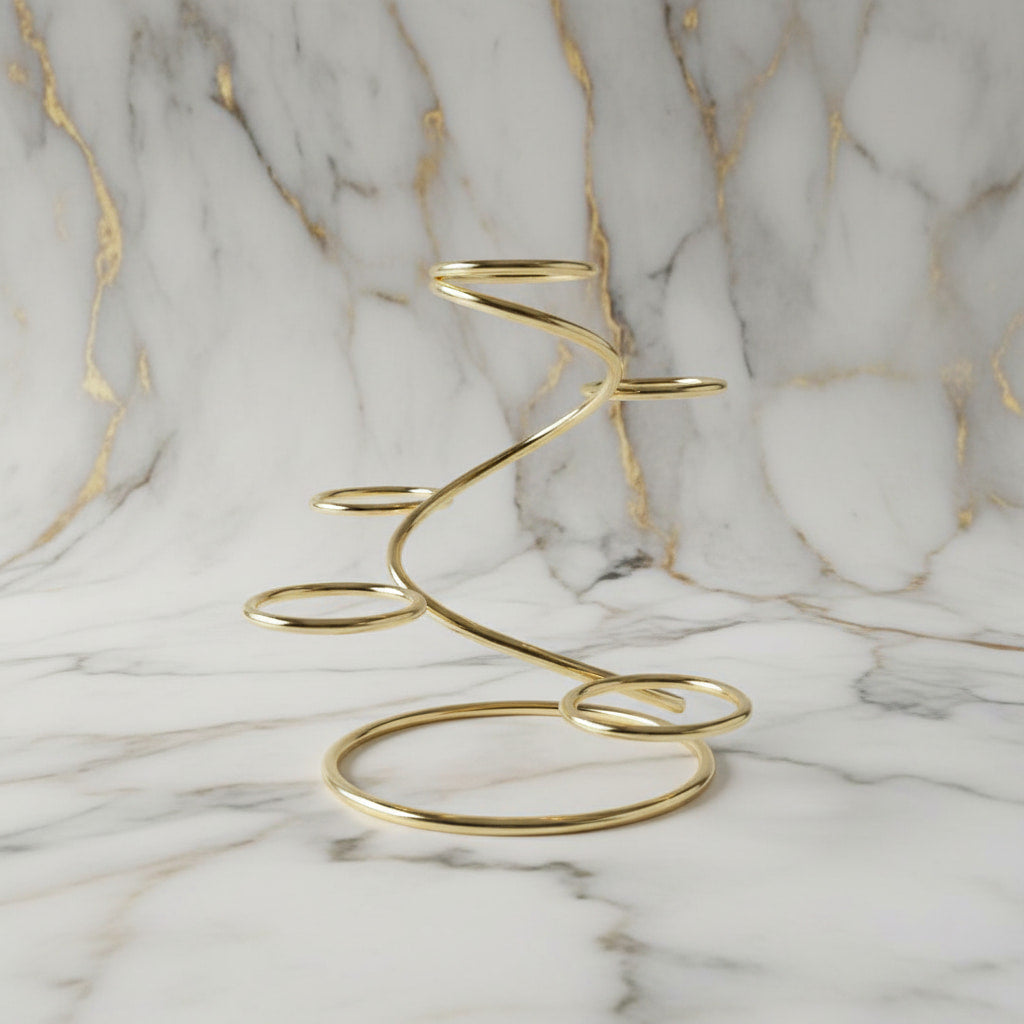 Kugelhalter Gold – Präsentation für bis zu 5 Kristallkugeln CrystalScents