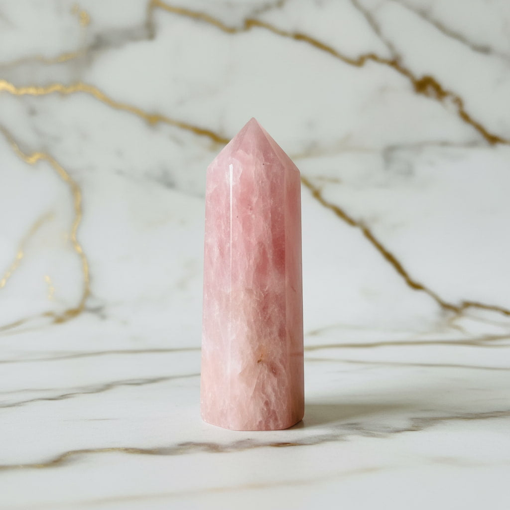Rosenquarz Obelisk Mini – Herzenergie & Sanftmut