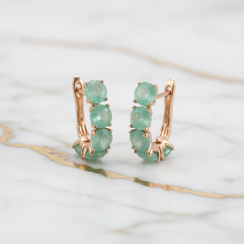 Ohrringe – Gold mit grünen Akzenten CrystalScents