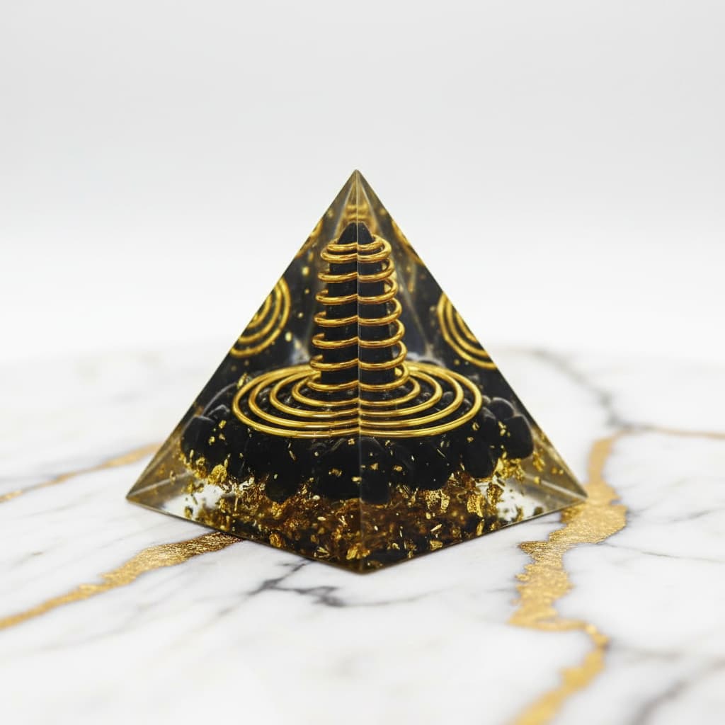 Orgonit Pyramide Obsidian - Schutz & Stärke
