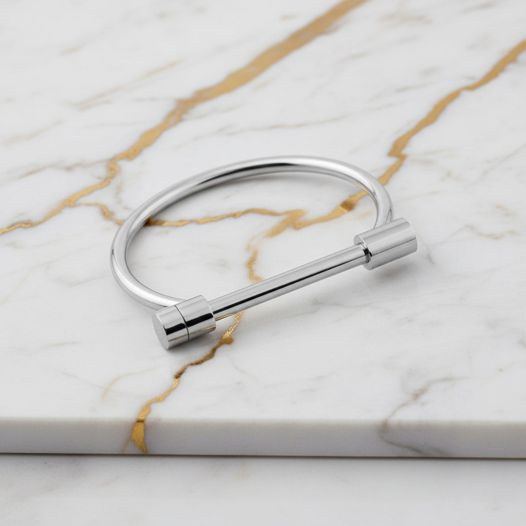 Armreif – Silbern mit Stabschraube CrystalScents