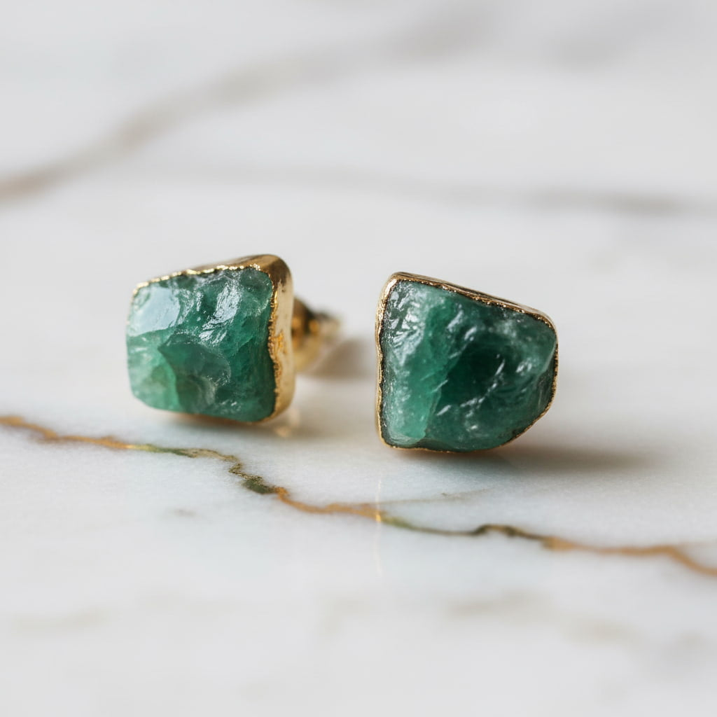 Quarz Ohrstecker Gold Edelstein Schmuck Naturstein CrystalScents
