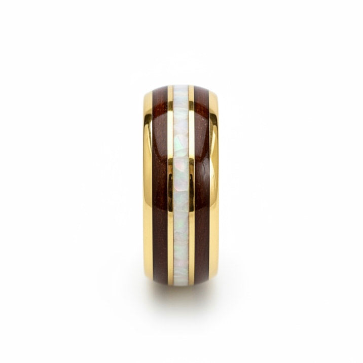 Ring Gold mit Holz-Detail für stilvolle Präsenz CrystalScents