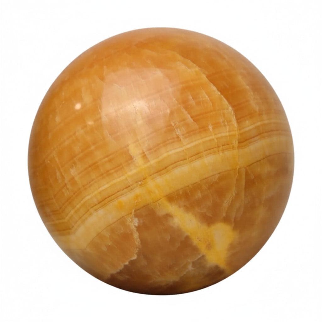Große Calcit Kugel - in kräftigem Orange CrystalScents