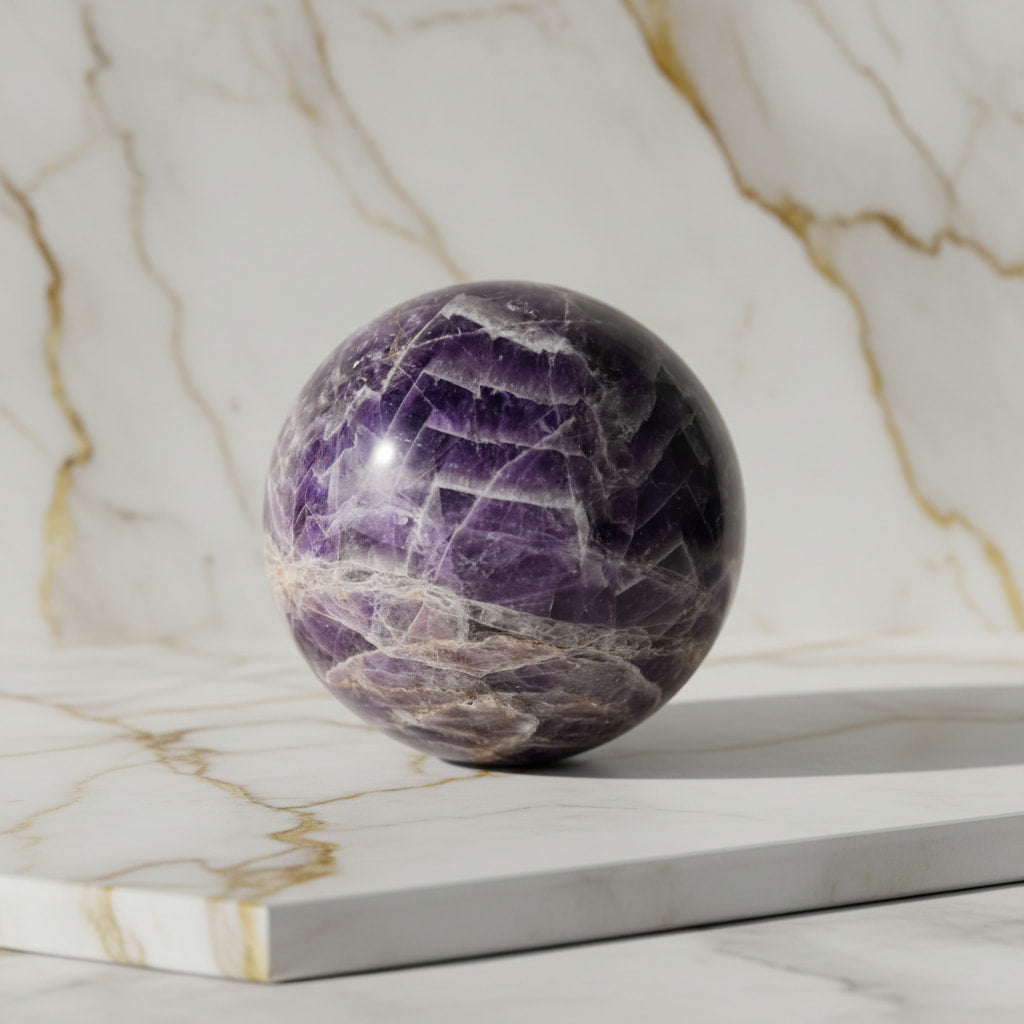 Große Amethyst Kugel – Harmonie & Eleganz für Zuhause CrystalScents