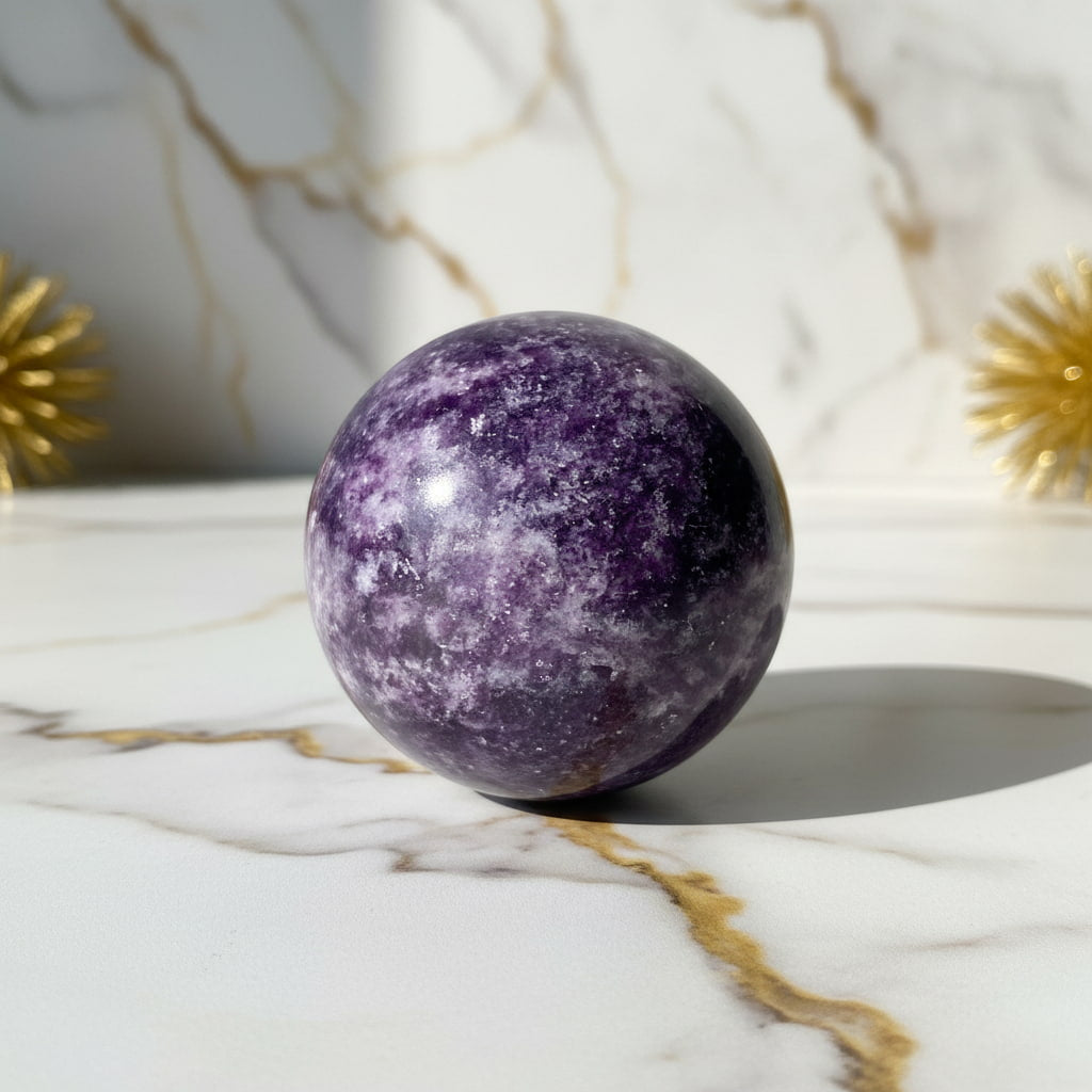 Lepidolith Kugel – Beruhigende Schönheit CrystalScents