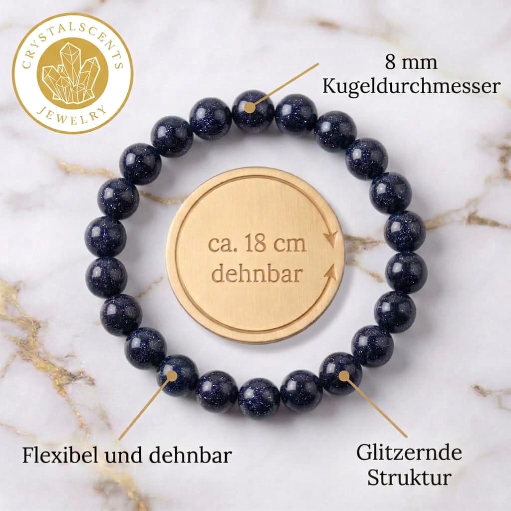 Blaufluss Kugelarmband - Glitzernder Nachthimmel