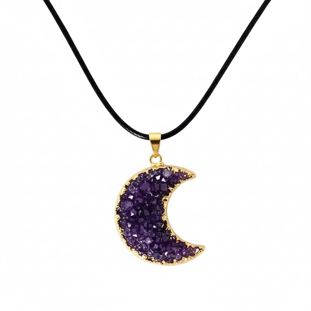 Amethyst Halskette – Cluster Mond für Eleganz & Ausstrahlung CrystalScents