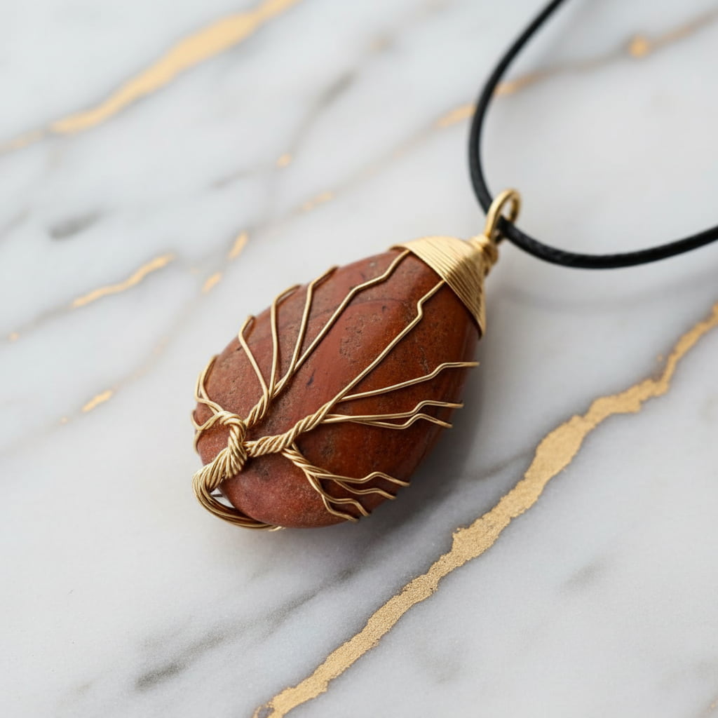 Roter Jaspis Halskette - Erdung & Stärke CrystalScents