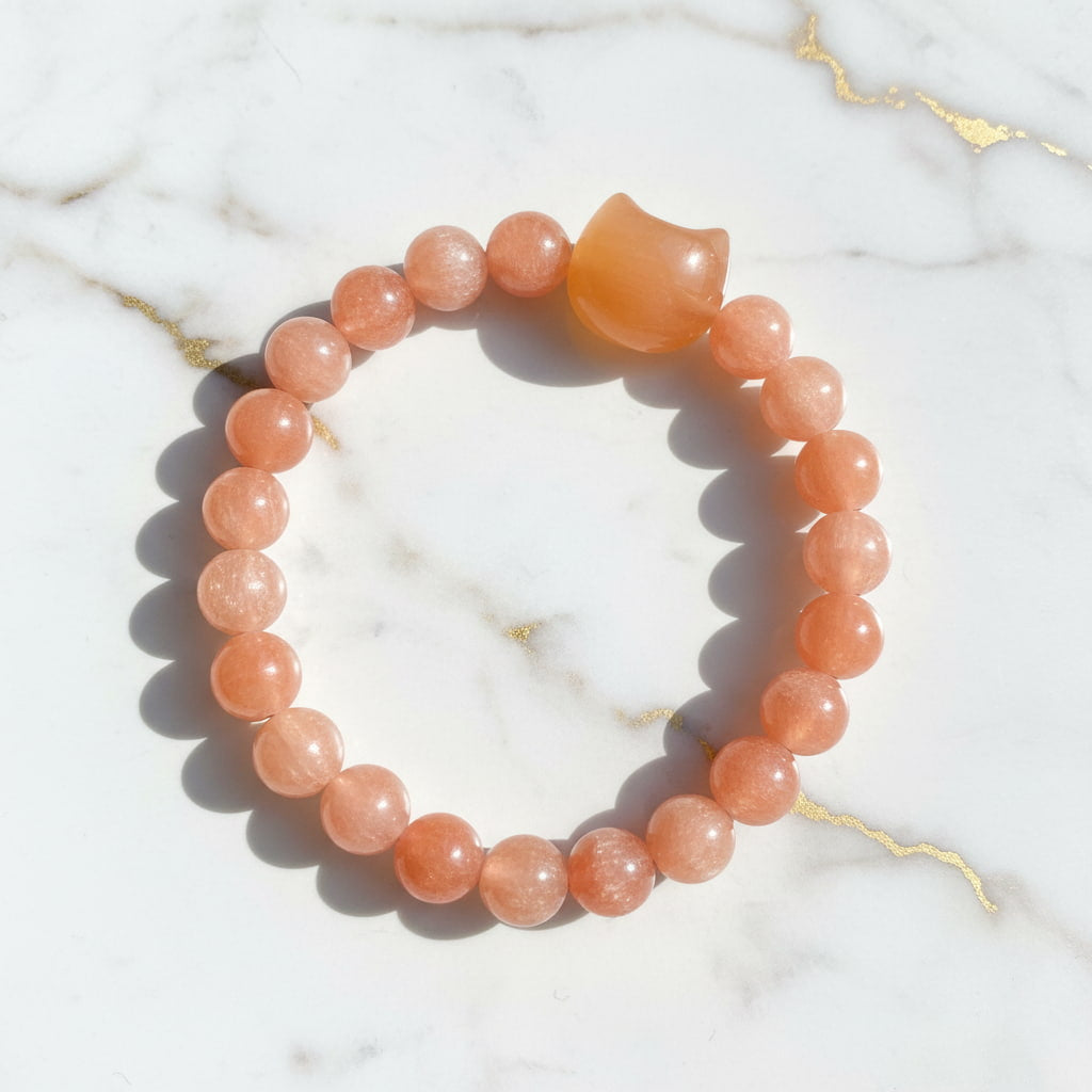 Sonnenstein Kugelarmband - Katze CrystalScents