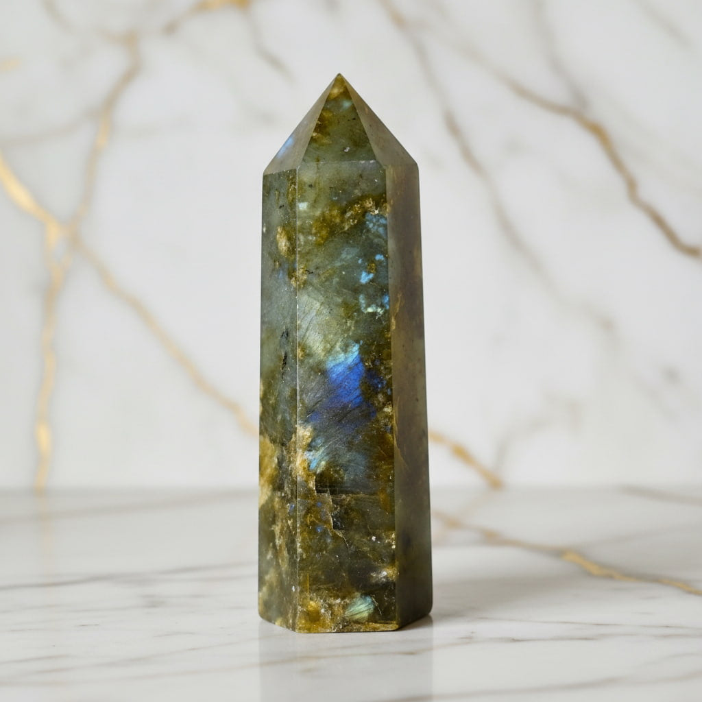 Labradorit Obelisk – Magie & Intuition CrystalScents