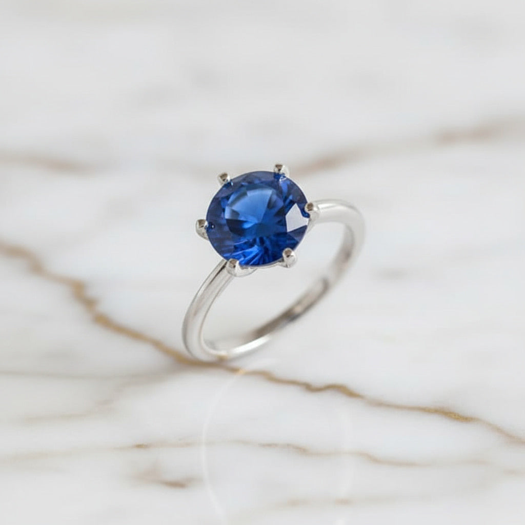 Saphir Ring – Silber in Tiefblau CrystalScents