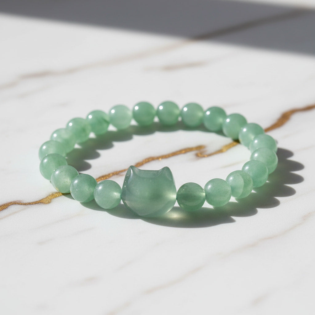 Aventurin Kugelarmband - Katze CrystalScents